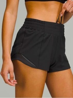Lulu Lemon: Black Hotty Hot Shorts, 2.5 in  length, Size 8